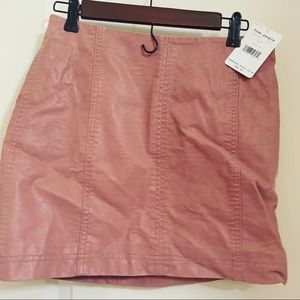 Pink suede skirt